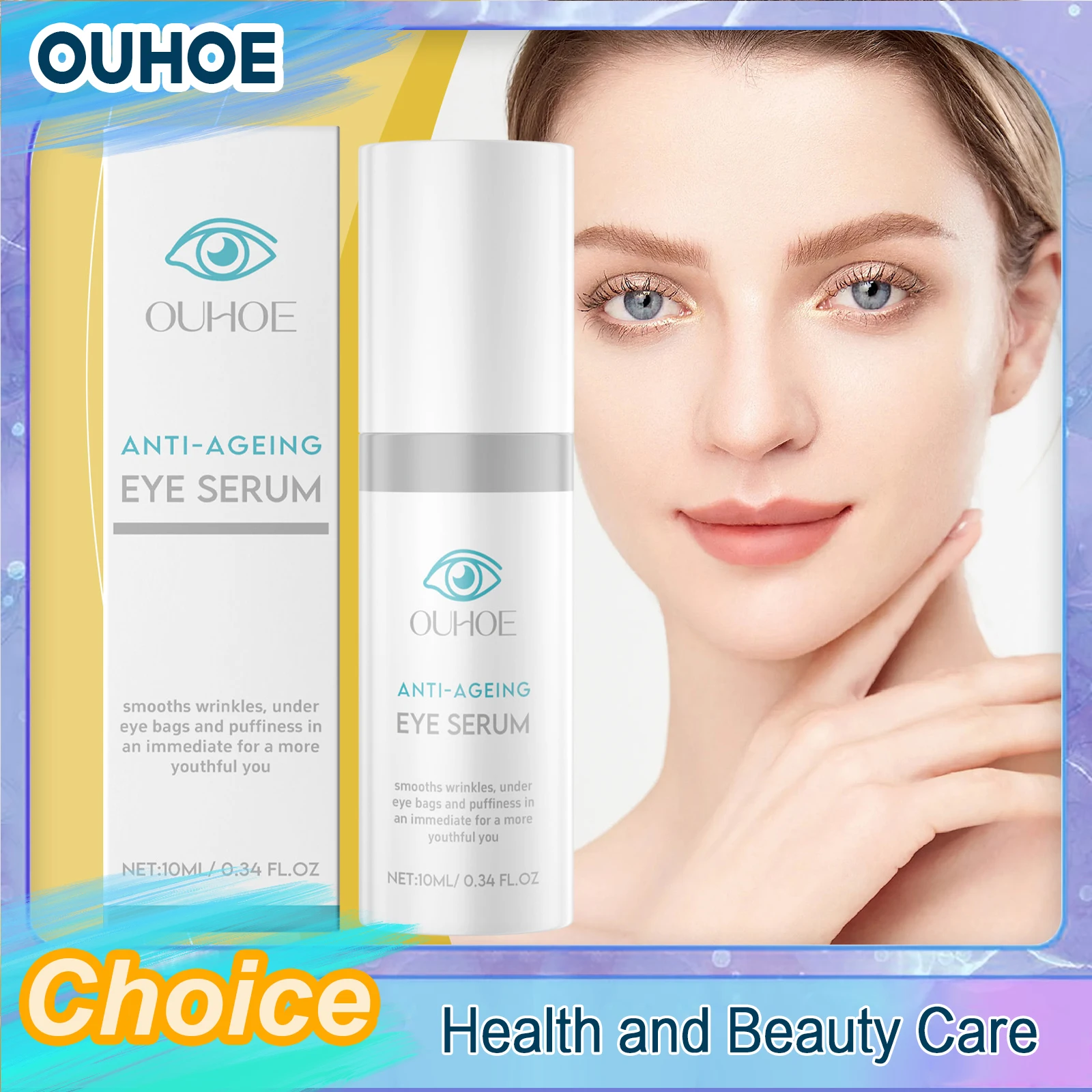 Firming Eye Serum Anti-Wrinkle Fine Lines Smooth Nourish Massage Enhance Elasticity Lightweight Moisturizing Eyes Area Skin Care