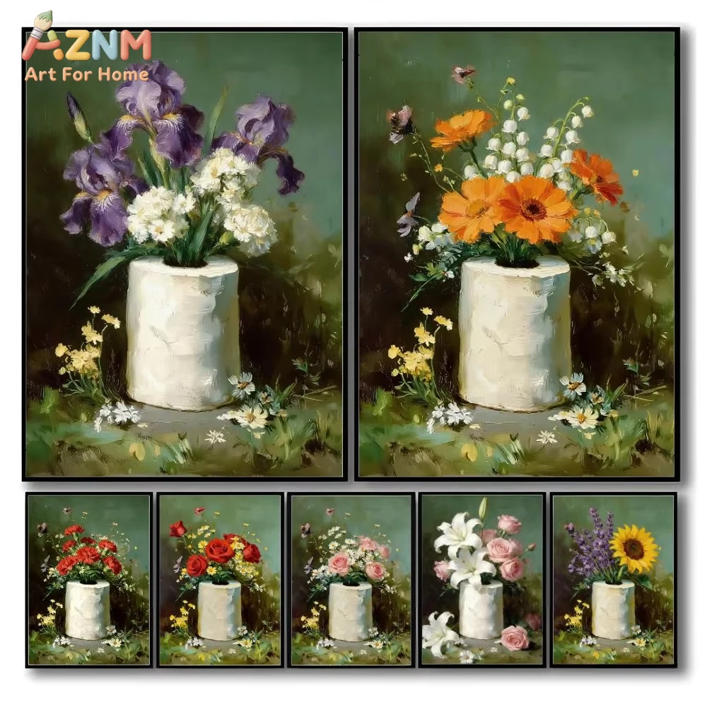 

1pc Funny Paper Roll Flower Arrangement Poster High Quality Print Wall for Home Decor Wall Art Mural Room Bar Decoration