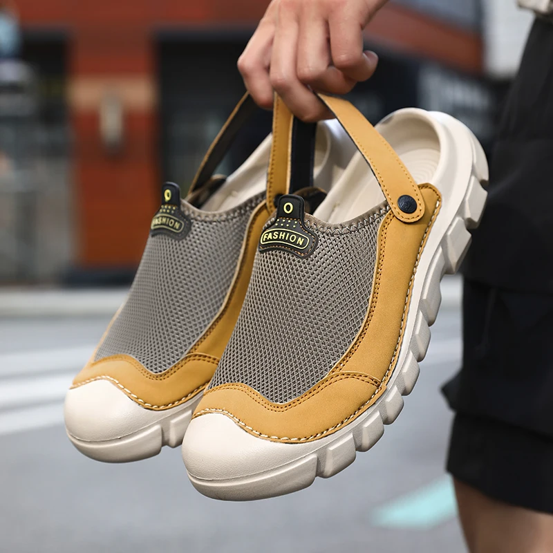 

Men's Sandals Summer Ligtweight Thick Sole Trend Handmade Home Sandals Men Slippers Outdoor Beach Shoes Comfortable Sandals