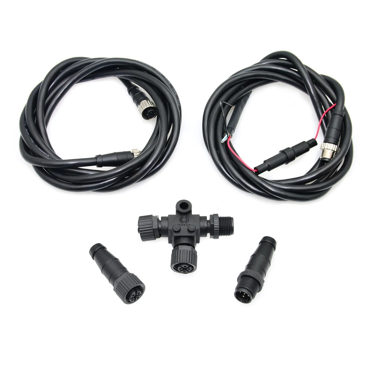 AD Boat NMEA2000 Starter Kit ABS T Connector Power Cable Male Female Resistor 3 Port Adapter 2meter Cable NMEA 2000 Connector