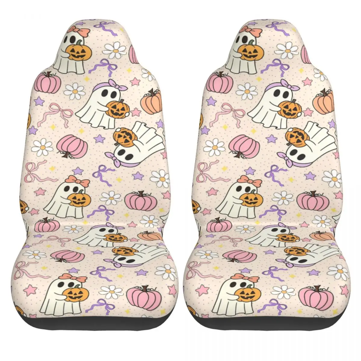 Cute Ghosts And Pumpkins Car Seat Cover Auto Interior For All Kinds Models Halloween Seat Cushion/Cover Polyester Fishing