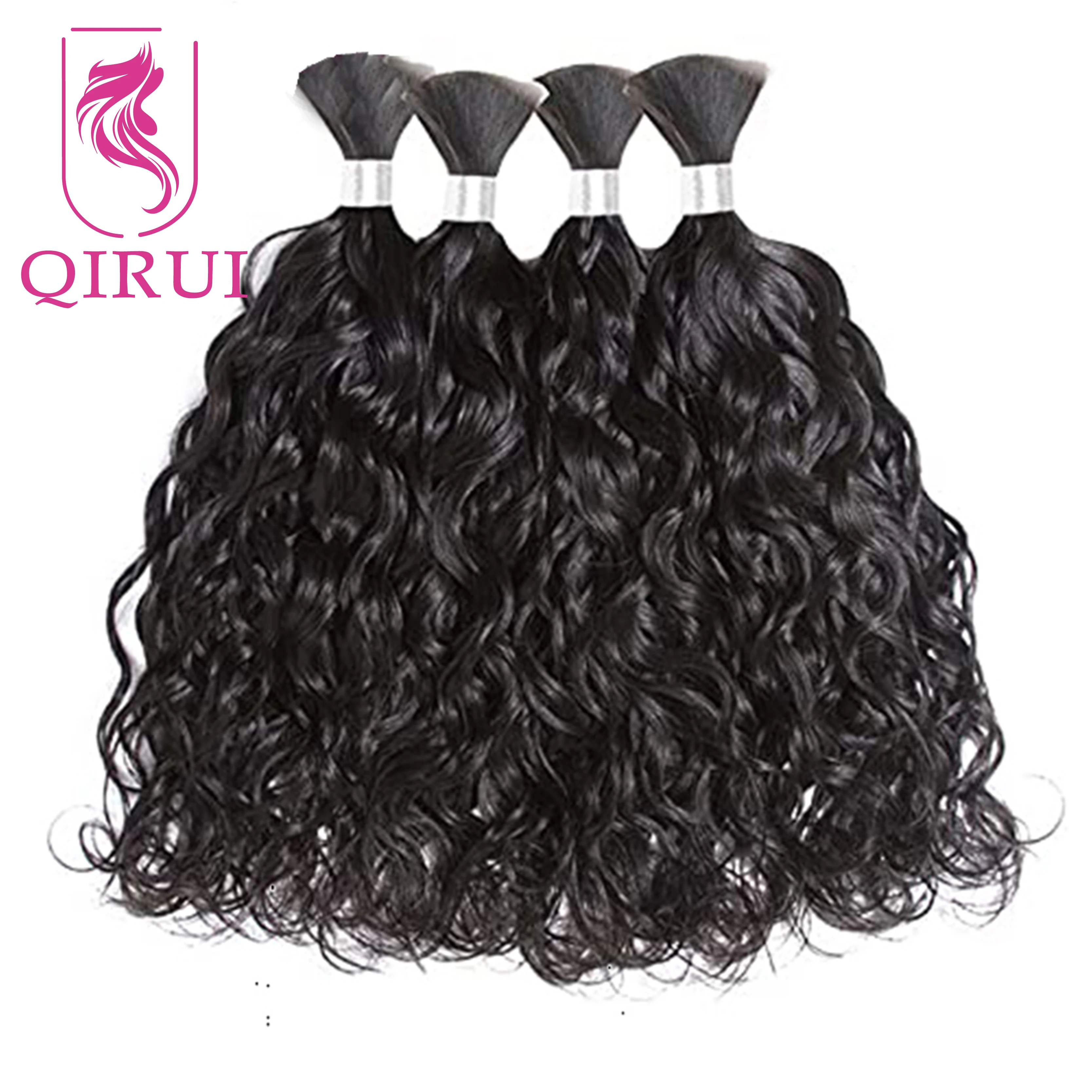 Braziliaanse Water Wave Haar Bulk Voor Vrouwen Nat En Golvend Menselijk Haar Bulk Voor Vlechten Geen Inslag Vlechten Extensions Bundels 1/3 Stks/partij