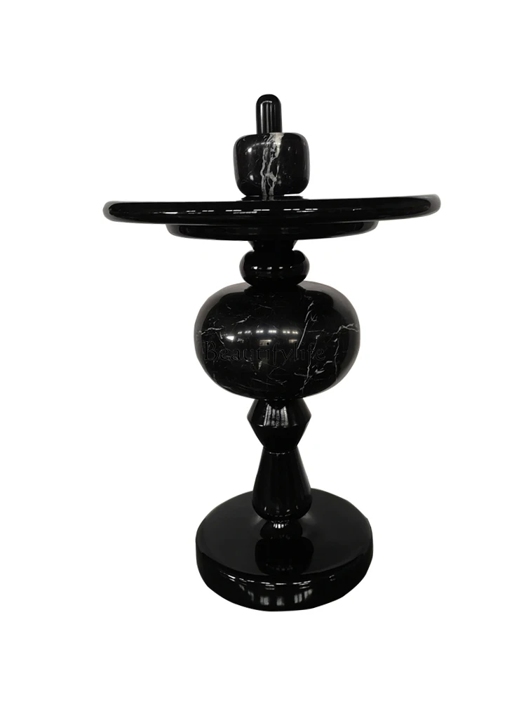 

Black Natural Marble Sugar Gourd Side Table Living Room Small Coffee Table Ins