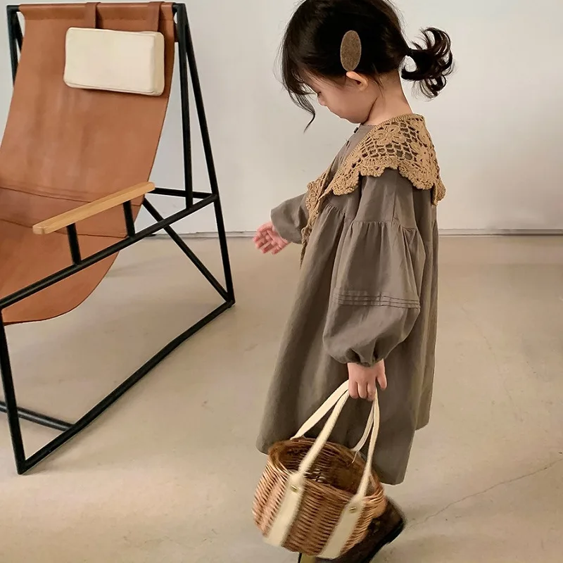 Girls' Dress Elegant Style with Lace Cape Princess Dress2025Spring and Summer New Fashion Foreign Trade Children's Clothing Whol