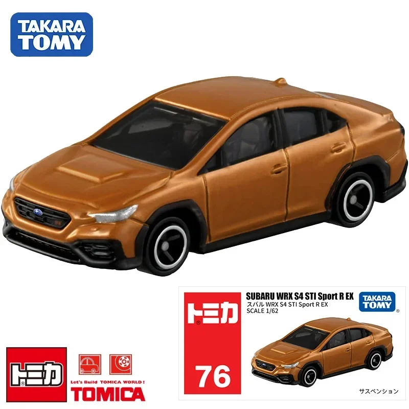 TAKARA TOMY mainan mobil die cast anak-anak, mobil koleksi Model No. 76 Subaru WRX S4, mainan olahraga Coupe hadiah anak laki-laki