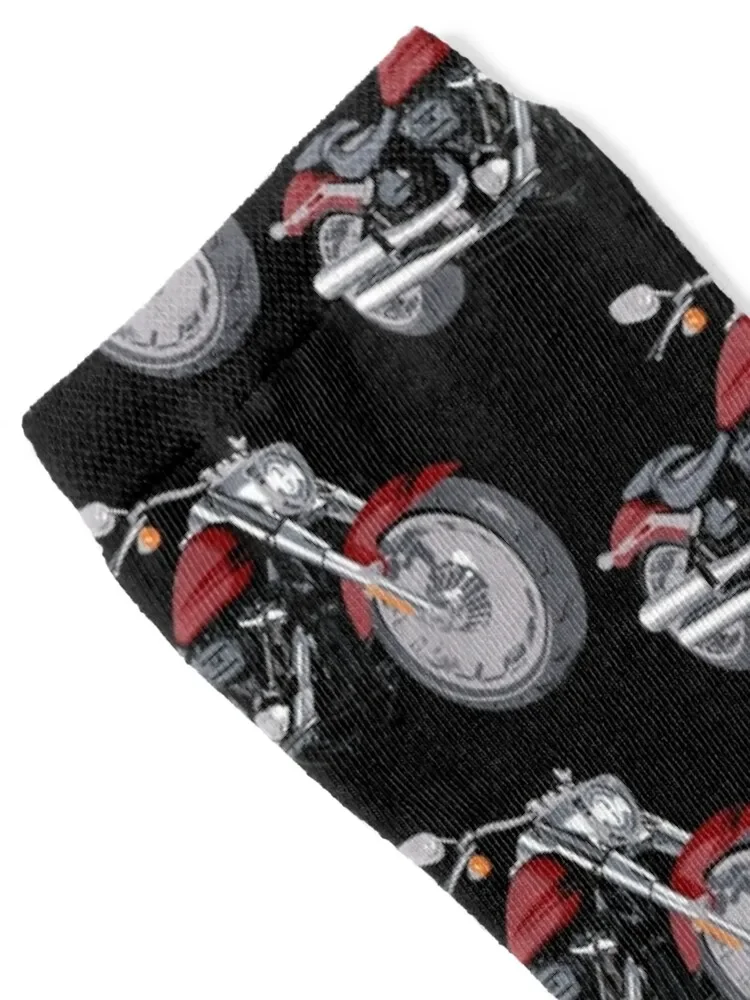 HD Fat Boy Motorcycle 2020, Red Socks japanese fashion Children's gift fashionable Men Socks Women's