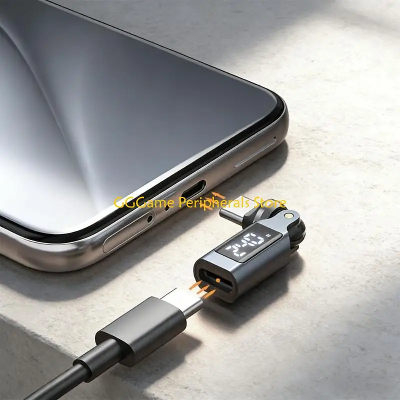 U55B USB C Charging Adapter 240W Power Delivery Rotatable Plug Digital Display For Phone Laptop