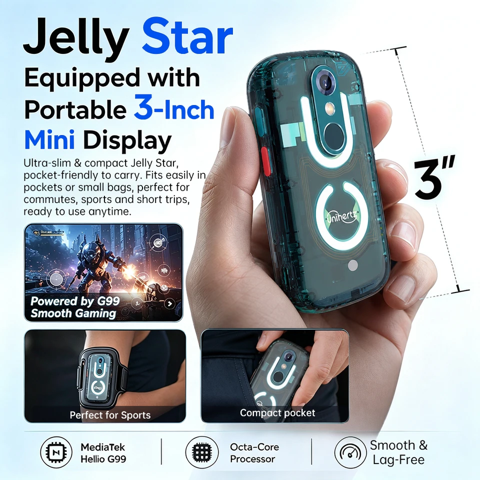 Unihertz Jelly Star Mini Smartphone 8GB 256GB Led Light Unlocked