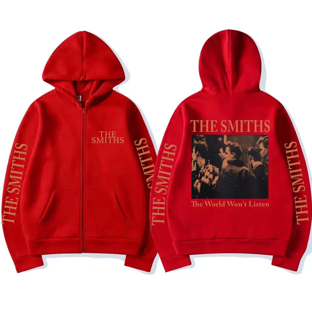 Rock Band The Smiths Fashion Vintage Zip Up Hoodies 1980 Morrissey Men Women Oversized Hip Hop Casual Warm Sweatshirt Streetwear