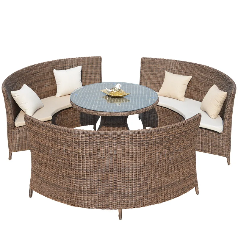 

Outdoor rattan chair three-piece balcony leisure rattan table and chair creative rattan chair combination courtyard garden