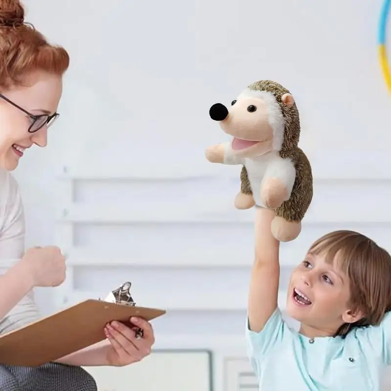 Marionetas de juguete para niños pequeños, marionetas de dibujos animados de felpa para manos, marionetas controladas a mano para desarrollar habilidades motoras para niños pequeños para el aula