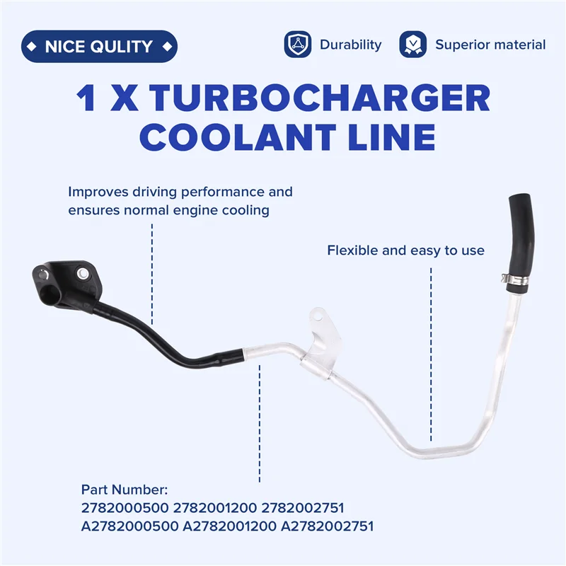 

Car For Mercedes Benz GL450 GL550 GLS550 ML550 GLE550 2013-2019 Turbocharger Coolant Line 2782000500 2782001200