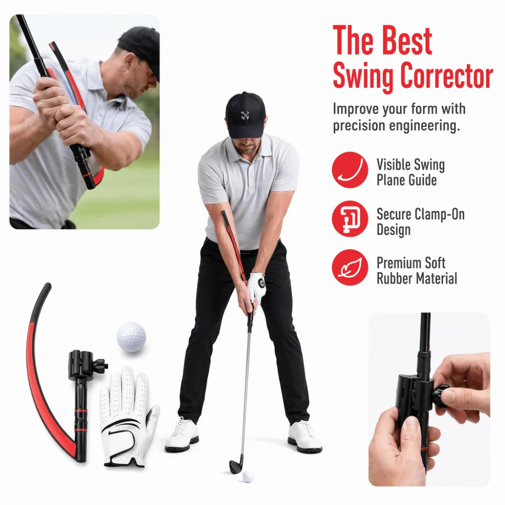 Portable Improve Posture Swing Trainer Screw/Knob Fastening Rubber Swing Training Aid Red Black Golf Swing Trainer Golf Practice