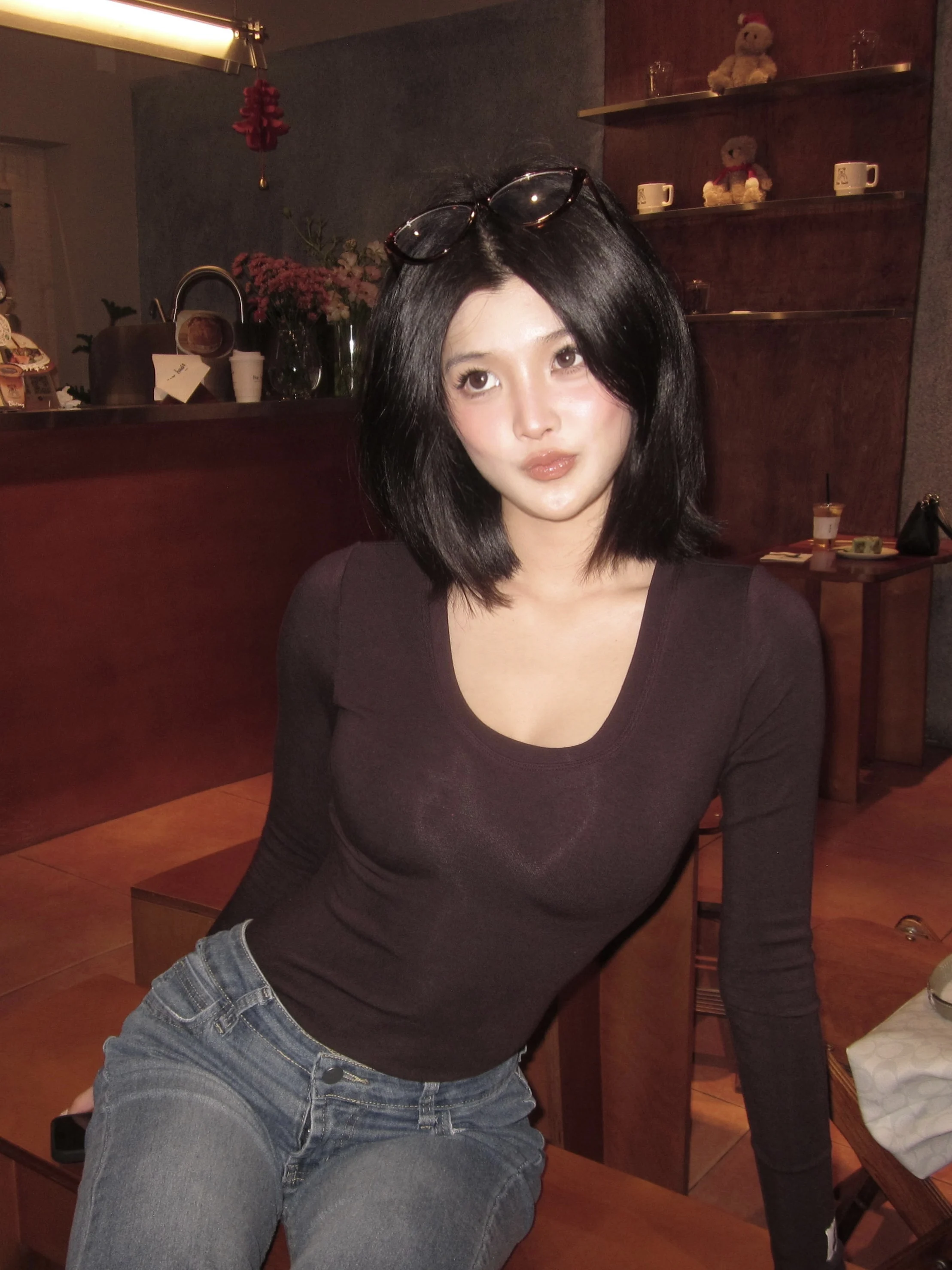 

Женская базовая футболка RUSTLE с круглым вырезом и длинным рукавом, приятная к телу, дышащая, утягивающая, в повседневном стиле, из трикотажного хлопкового смесового материала