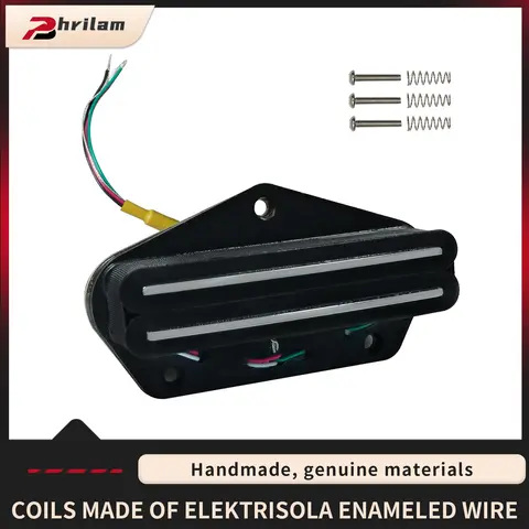 PHRILAM Alnico5 Electric Guitar Pickup Hot Rail TL Single Coil Humbucker Bridge 6.2/9.0/12K Sized for FD TL