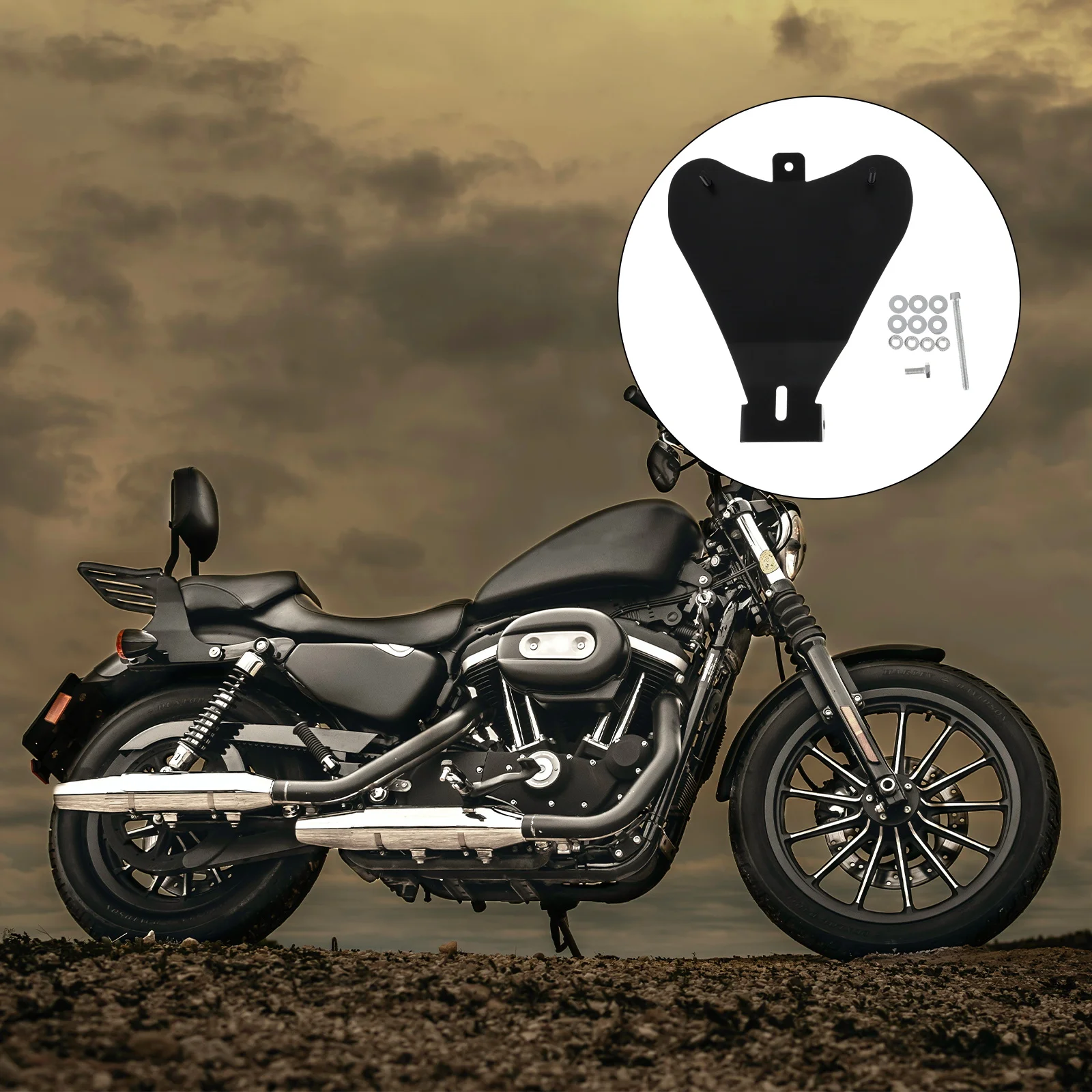 

1pc Motorcycle Cushion Protective Plate Seat Bottom Panel for Most Motorcycles Durable Casting Easy Installation Black DIY Seat