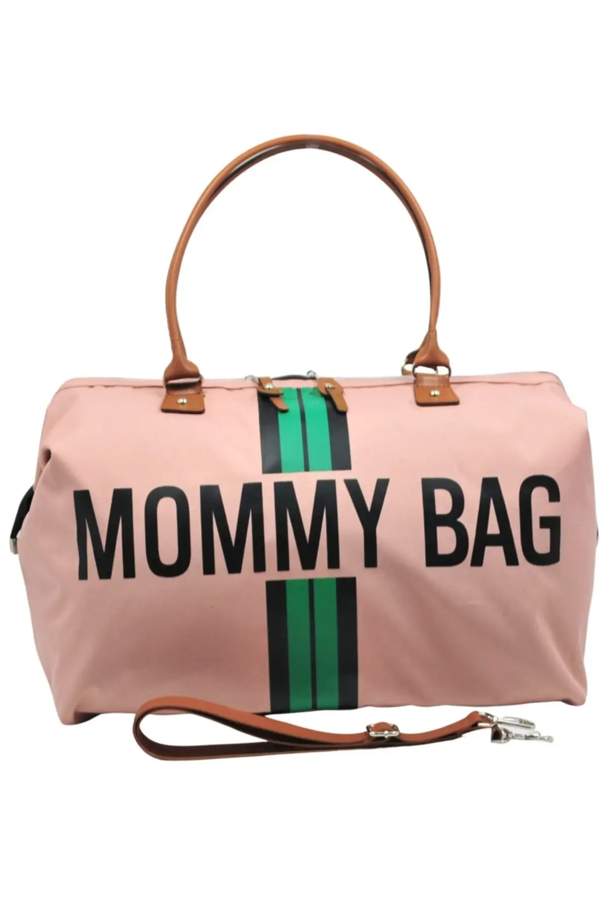 DOLBOVI Mommy Bag design striped 3-piece Set powder Baby mother Baby care and women Bag Hospital Bag