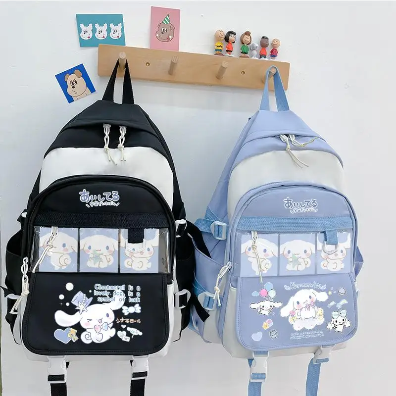 

Sanrio Kawaii Cinnamoroll Schoolbag Male Large Capacity Student Girl Cartoon Cute Free Pendant Daily Fashion Backpack