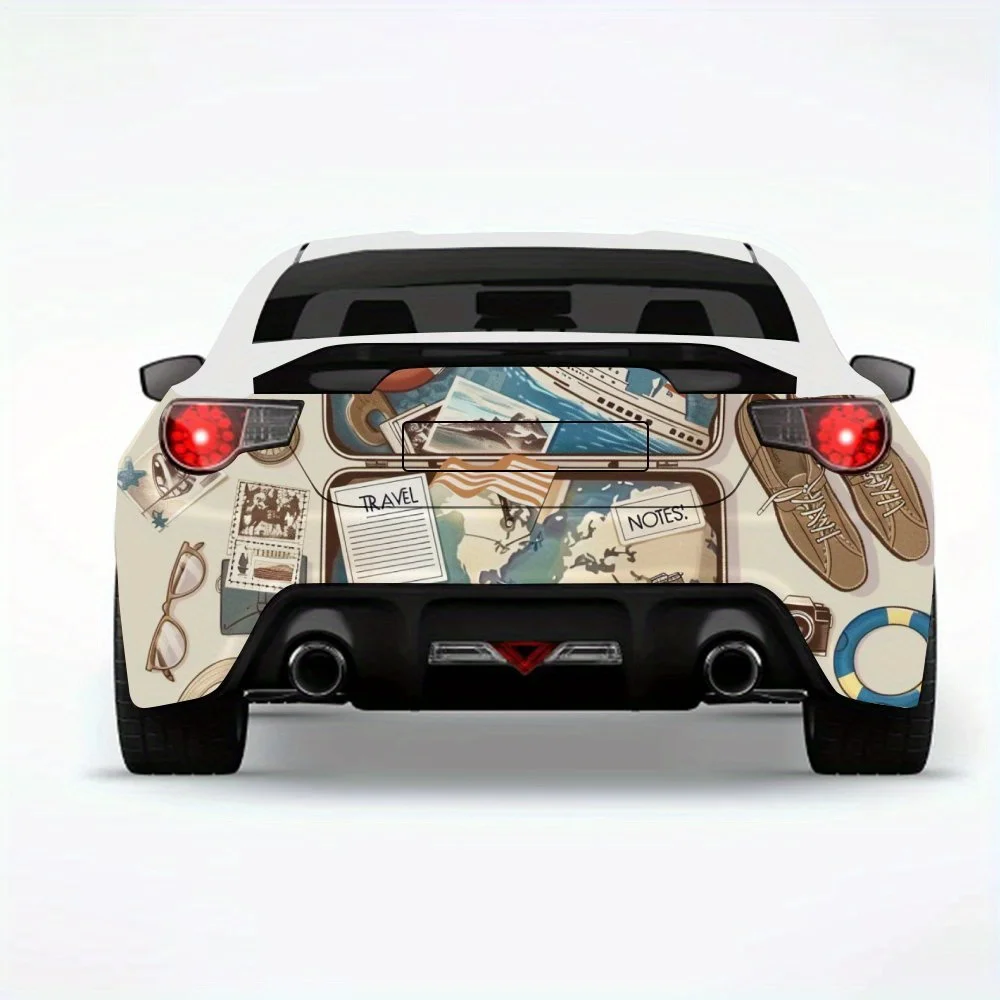 

Travel Essentials Car StickerVinyl Decal for Car Rear, Waterproof Self-Adhesive Vinyl Stickers for Vehicle Tail & Bumper, Decora