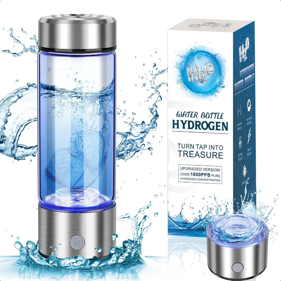 

Upgrade Hydrogen Water Bottle1800PPB Portable Hydrogen Water Bottle Generator with SPE PEM Tech 14OZ Hydro Water Ionizer hine H