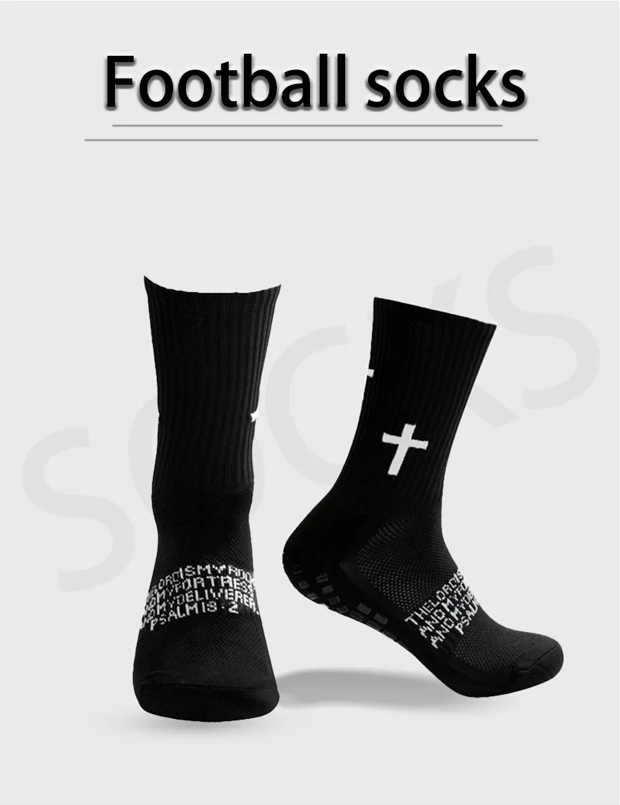 2-Paar-Set, rutschfeste Fußballsocken und Knieschützer, Wadenärmel, für Herren und Damen, Outdoor-Sportsocken, atmungsaktive Basketball-Fußballsocken – Detail 2