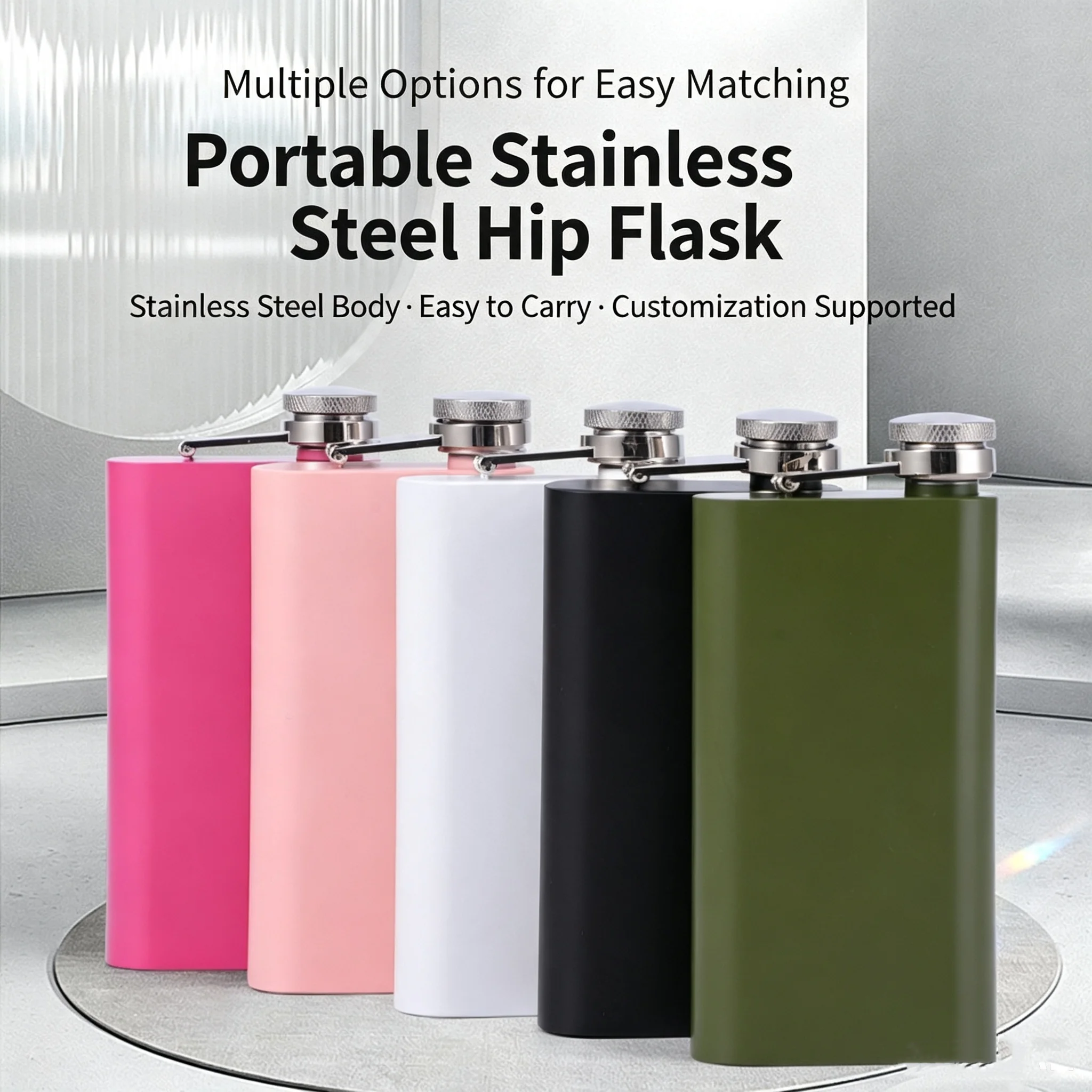 5OZ Stainless Steel Hip Flask Customise Photo LOGO Portable Outdoor Camp Personalized Custom Laser Engraving Gift（extra fees）