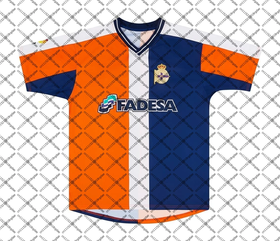 Deportivo La Coruña Retro Football Jersey 3D Print Fast Dry Short Sleeve Fan Match Training Casual Sports Tops Family Kids Tees