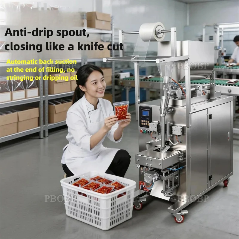 

PBOBP Auto Filling Machine for Paste Sauce Drink Jam Honey Liquid Sauces Ketchup Peanut Butter Packaging