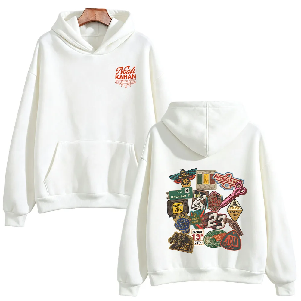 Noah Kahan Tracklist Hoodies Y2K Ästhetik Print Sweatshirt Damen Herren Streetwear Mode High Street Casual Langarm Pullover – Detail 6