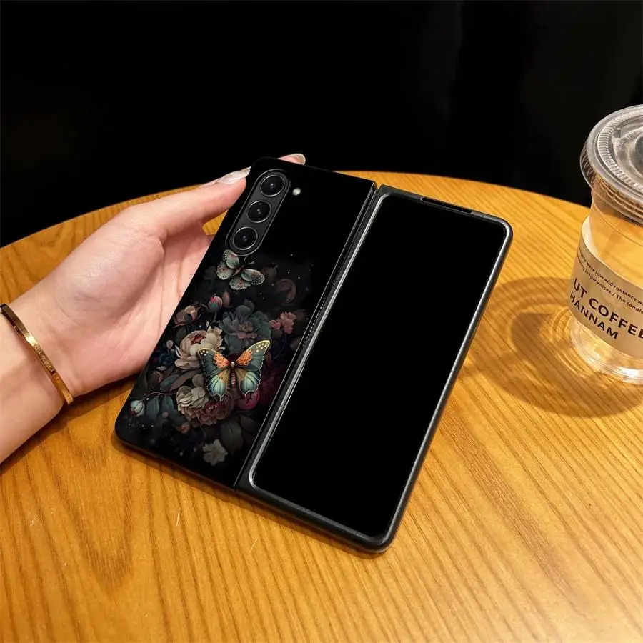 Case for Samsung Galaxy ZFold7 ZFold3 ZFold4 ZFold6 Z Fold 7 6 5 4 3 ZFold5 Back Phone Cover Flower Peony Print Vintage Floral
