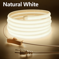 High Bright COB LED Strip Light 288leds/M EU Plug 220V 110V US Plug Outdoor Garden FOB LED Tape For Bedroom Kitchen Lighting