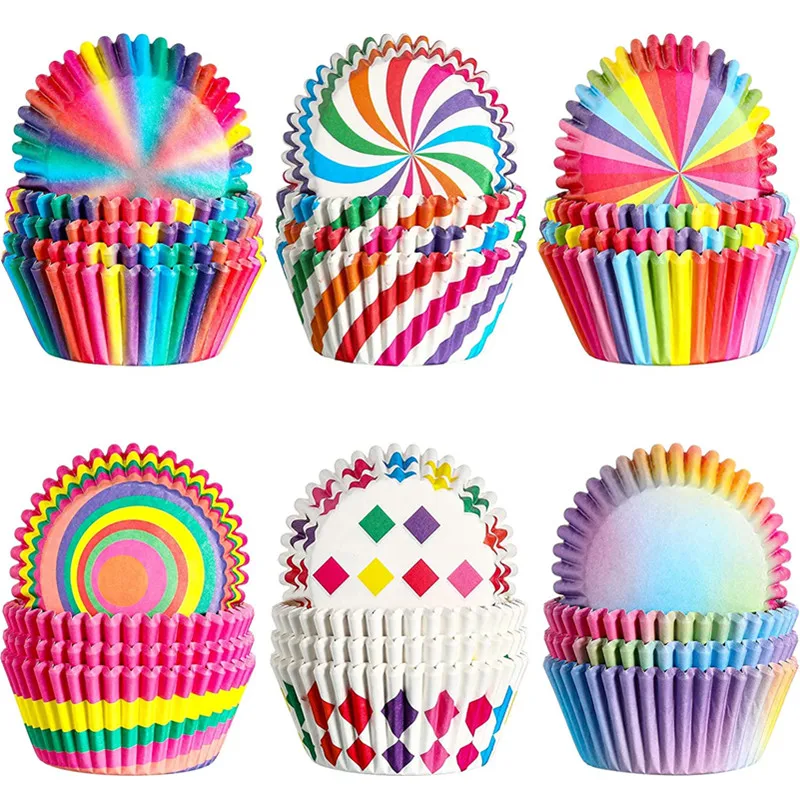 100Pcs Muffin Cupcake Paper Cups Cupcake Liner Baking Muffin Box Cup Case Party Tray Cake Decorating Tools Birthday Party Decor