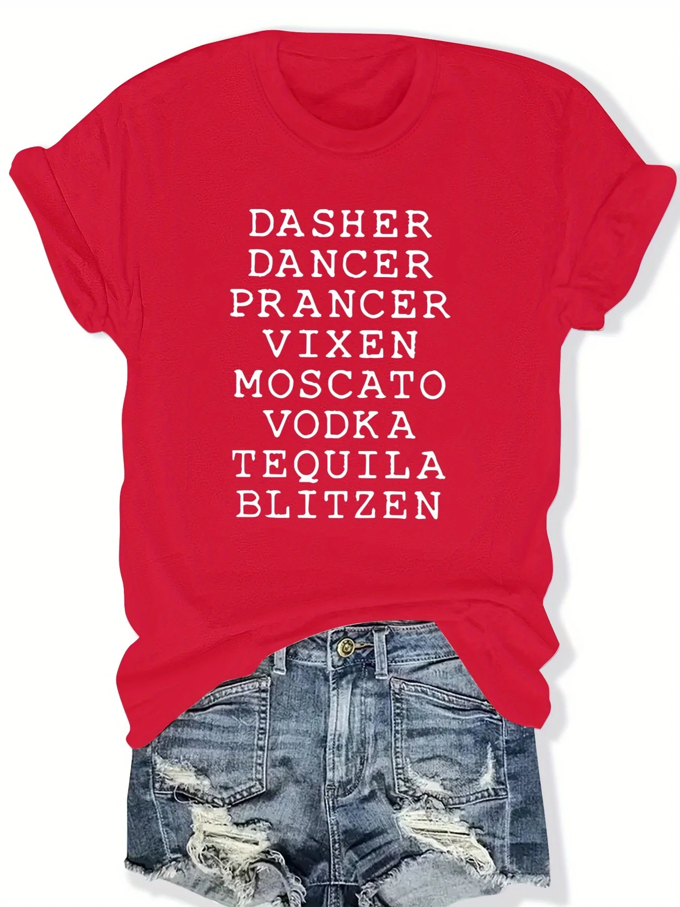 

Fashionable Letter Pattern Print round Neck Short Sleeve Top for Women Stylish Casual Graphic T-Shirt