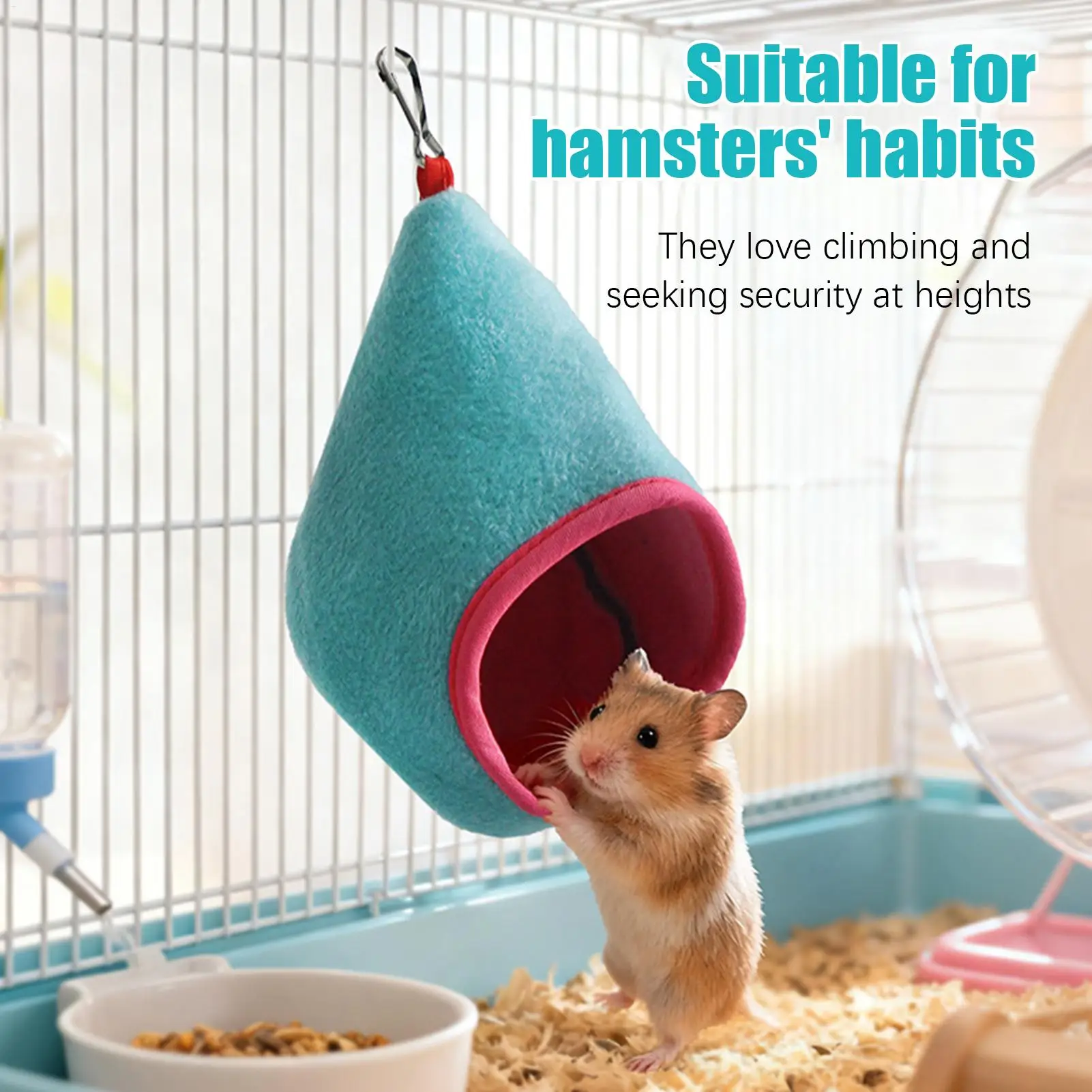 Small Animal Hammock Hangable Mice Cage Decoration Hamster Squirrel Bed for Enrichment Relaxing Sleeping Indoor Outdoor Tiny Pet view 3