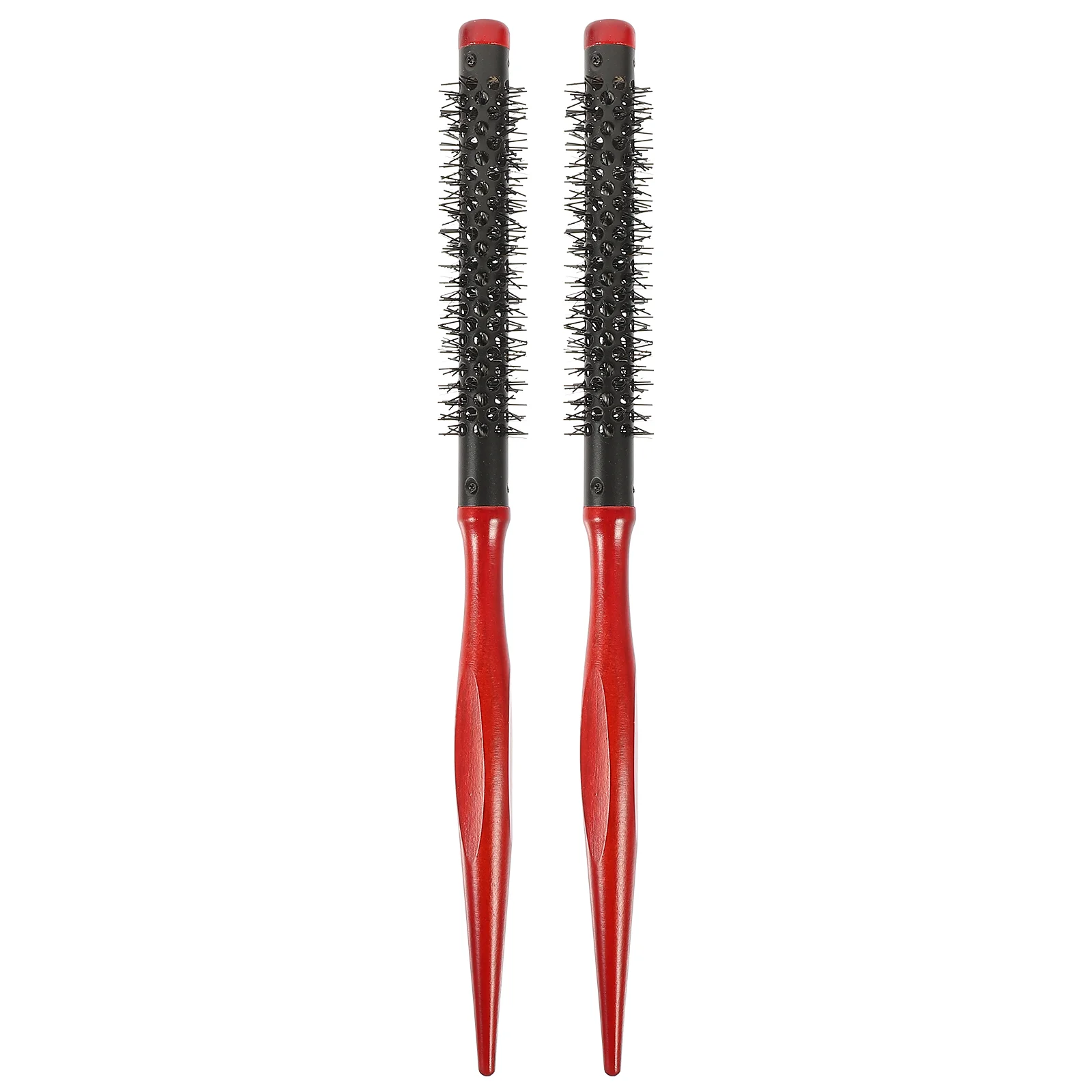 

2 Pcs Wooden Handle Roll Hair Brush Round Boar Bristle Pin Tail Combs Detangle Blow Drying Curl Styling Lightweight Compact Anti