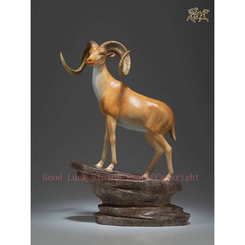 Christmas 2024 Best Home Business Decoration Copper Sculpture Antelope gazelle bellwether LING TOU YANG good luck