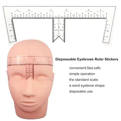 50pcs Disposable Eyebrow Ruler Templates with Tattoo Eyebrow Design For Micropigmentation Permanent Make-up Eyebrow Drawing Rule
