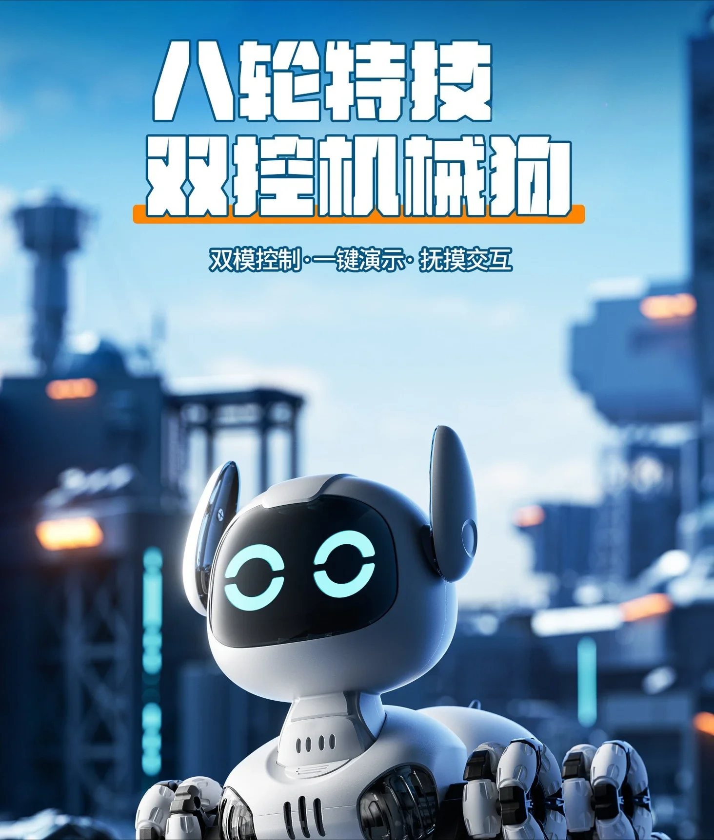 Children's eight-wheel electric robot dog toy car gesture induction remote control