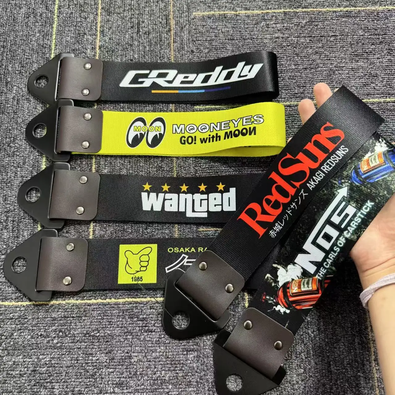 JDM ثقافة سيارة قلادة سحب حزام حزام الزخرفية حبل للسحب الشريط اكسسوارات السيارات مقطورة الحبال الوفير سحب حزام للشمس الحمراء