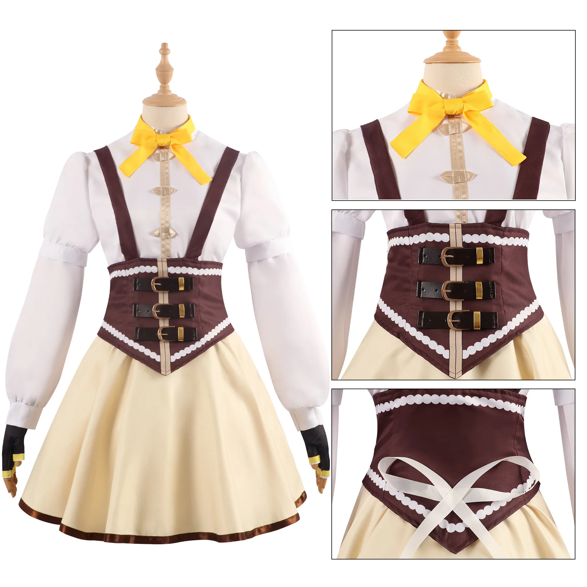 Puella Magi Madoka Magica Tomoe Mami Cosplay Costume Lolita Party Dress Outfits Suit Halloween Role Play Combat Uniform for Girl