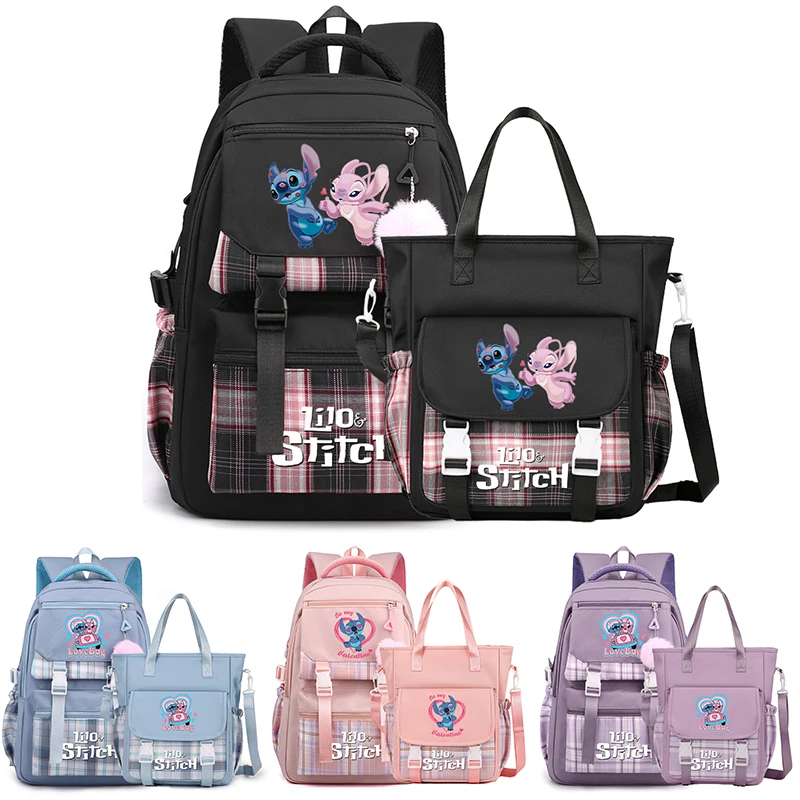 

Сумка-мессенджер Disney для девочек и мальчиков, комплект из 2 предметов, школьные сумки-Кроссбоди с Лило и стежком для подростков