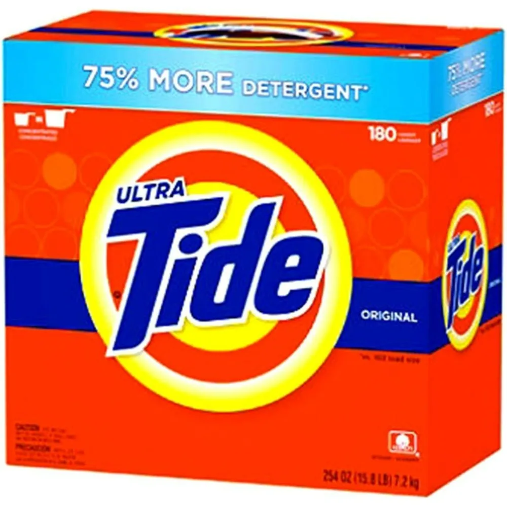 Tide 037000277651 Ultra Power Original Powder Laundry Detergent, 180 Loads HE Compatible, Concentrated Deep Clean Washing Powder