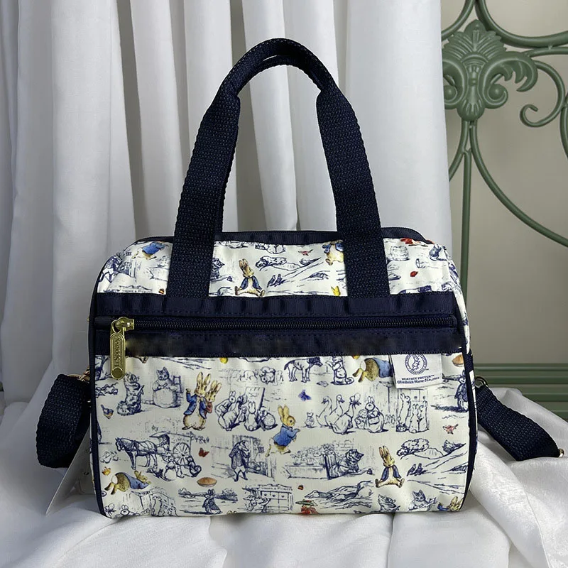 New Kawaii MINISO Rabbit Anime Cartoon Printed Handheld Cross Shoulder Bag Tote Large Capacity Handbag Christmas Gifts U166 U167