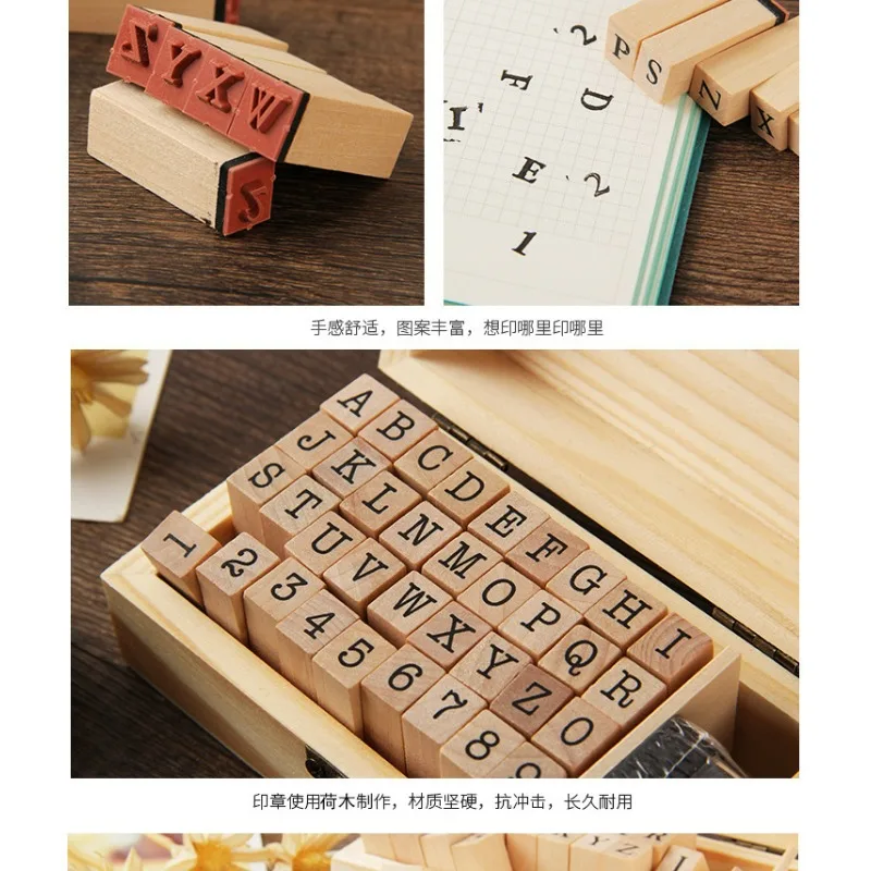 Picture 5: 2PCS Basic Handbook Set, Typewriter Font Wooden Stamp, Ming Dynasty Alphanumeric 36pcs