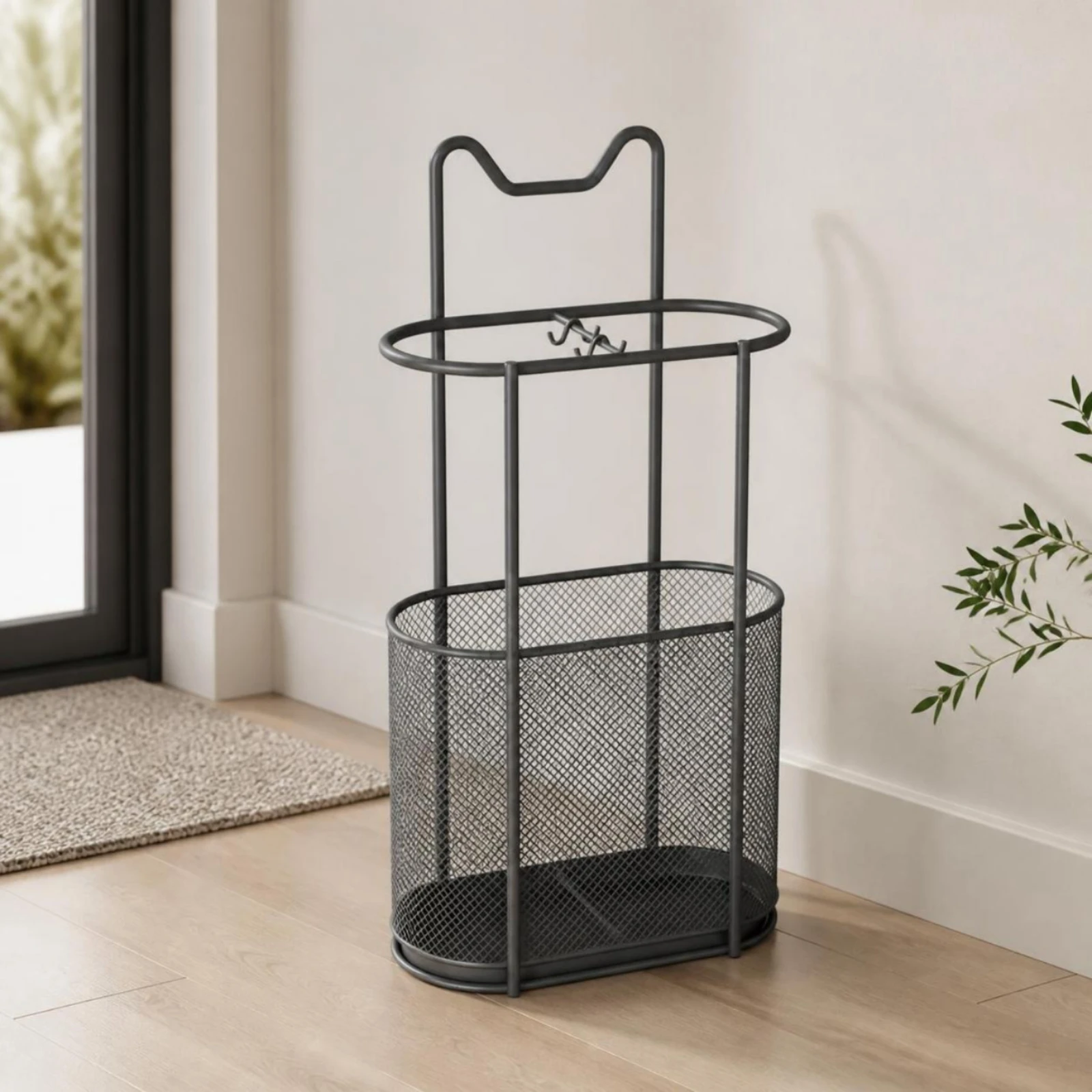 Umbrella Stand with Water-Catch Tray Stable Freestanding Umbrella Stand Organizer Compact Space-Saving for Entryway, Lobby