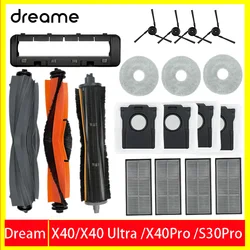 Dreame-Kit de Pièces Détachées pour Aspirateur Robot X40 Ultra, Accessoire en Caoutchouc, Coupe Principale/Cheveux/Brosse Latérale, Filtre, Serpillière