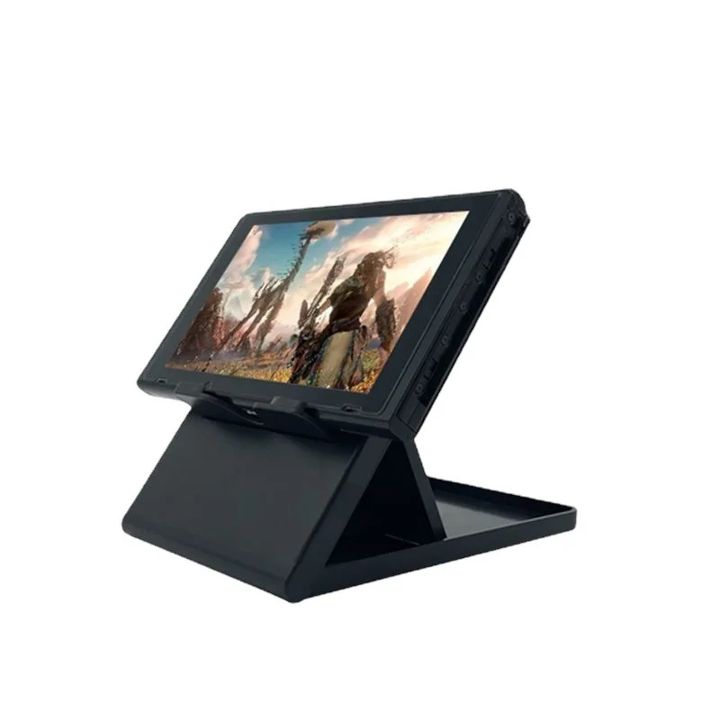 Czarna porządna wytrzymała ABS składany stojak uchwyt na przełącznik Nintendo wysokiej jakości lekki Gamepad/telefon/stojak na Tablet