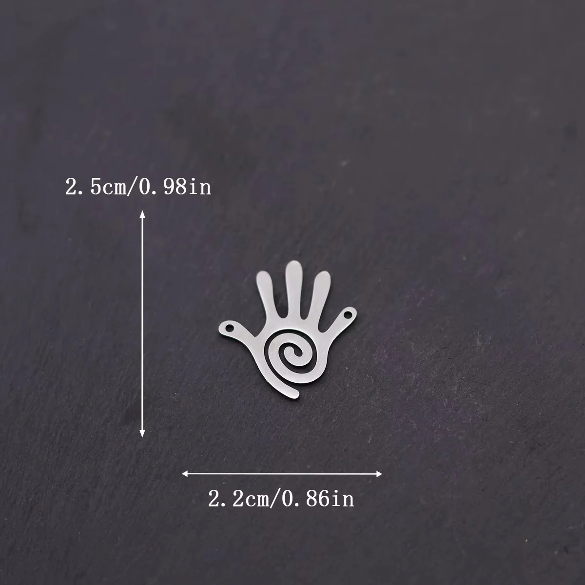 3pcs Spiral Hand Charms Stainless Steel Hand Palm Pendant Connector for DIY Jewelry Making Necklace Earrings Accessories