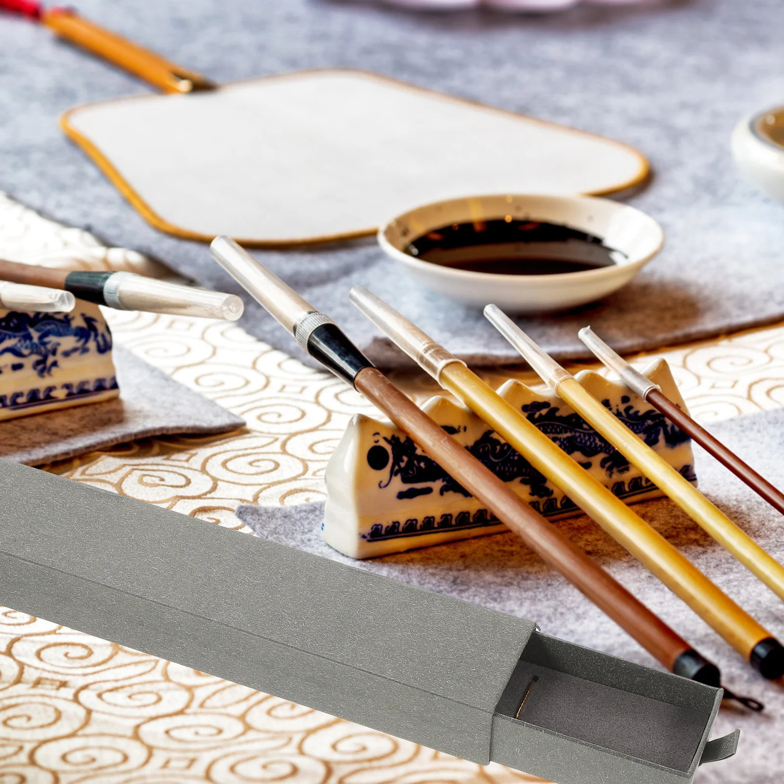 Calligraphy Brush Storage Box Compact Drawer Pen Case Design for Desktop Organization Calligraphy Brush Box