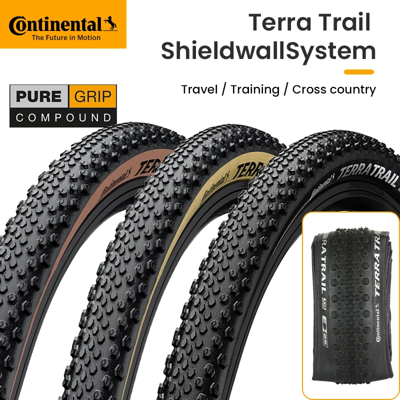 Continental Terra Trail 700x40C Tubeless Ready Road Bicycle Tire Black/Cream/Brown 3/180 TPI Folding Tyre Nobox Pure Grip